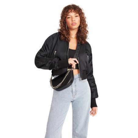 Black Steve Madden Eva Women's Jackets | PH 1509NVQ